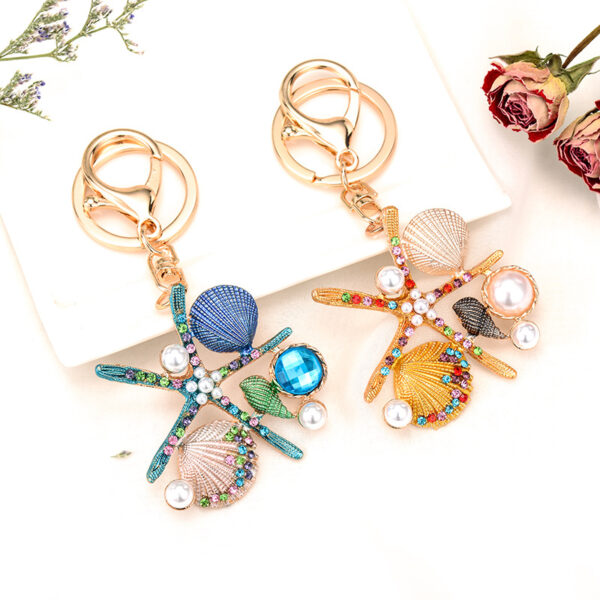 14093039891_1747968742 Wholesale Seashell Sea Wind Starfish Pendant Alloy Keychains