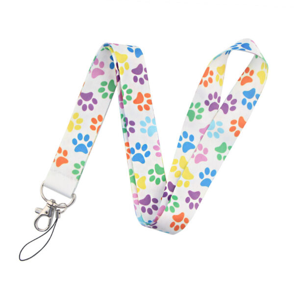 Wholesale Polyester Dog Paw Lanyard Keychain