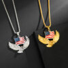 Wholesale Gold Plated American Flag Eagle Alloy Necklaces
