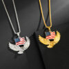 Wholesale Gold Plated American Flag Eagle Alloy Necklaces