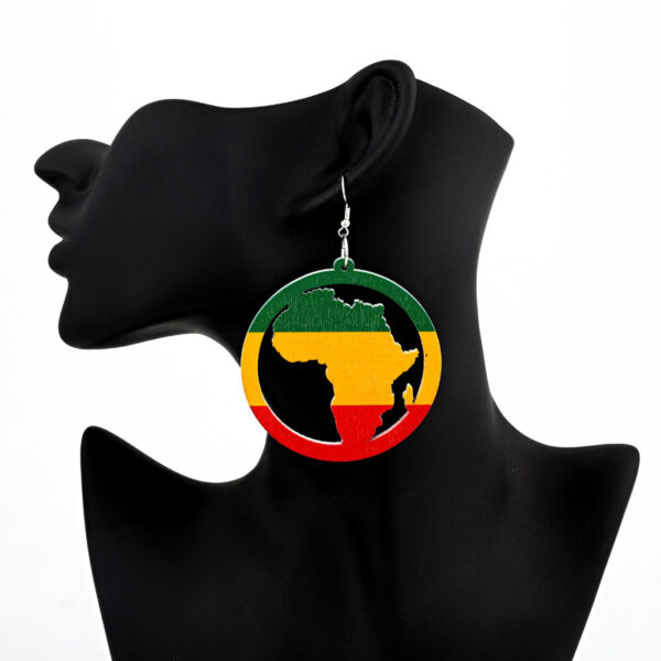 Wholesale African Map Wooden Earrings