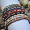 14363380562_827790857 Wholesale Bohemian Colorful Rice Beads Double Strand Woven Rope Stretch Bracelet