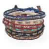 14363392250_827790857 Wholesale Bohemian Colorful Rice Beads Double Strand Woven Rope Stretch Bracelet