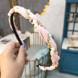 Pink Pearl Braid Headband