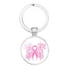 14614406479_1857163774 Wholesale Glass Breast Cancer Fan with Logo Keychain