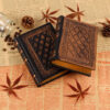 Wholesale Ultra Thick Pure Handmade Business Faux Leather Embossed Gold Edged Retro Notebook