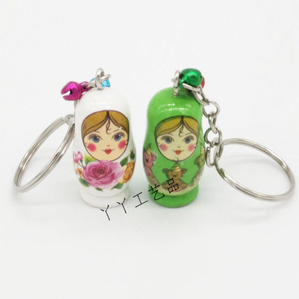 14681576154_601684084 Wholesale Valentine's Day Russian Nesting Doll Wooden Keychains