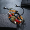 Wholesale Vintage Beaded Multi-layer Cowhide Bracelets