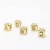 14798328263_13153687 Wholesale 12MM Gold Plated 18K Gold Alphabet Copper Beads