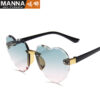 Wholesale PC Frameless Gradient Peach Heart Children's Sunglasses