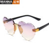 Wholesale PC Frameless Gradient Peach Heart Children's Sunglasses