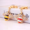 14853297309_546462728 Wholesale Creative Crystal Diamond Bee Keychain