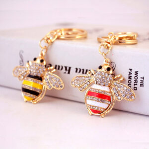 Wholesale Creative Crystal Diamond Bee Keychain