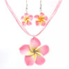 Wholesale Flower Smoky Earrings Necklace Jewelry Set