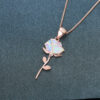 Wholesale Purple Opal Rose Flower Copper Necklaces