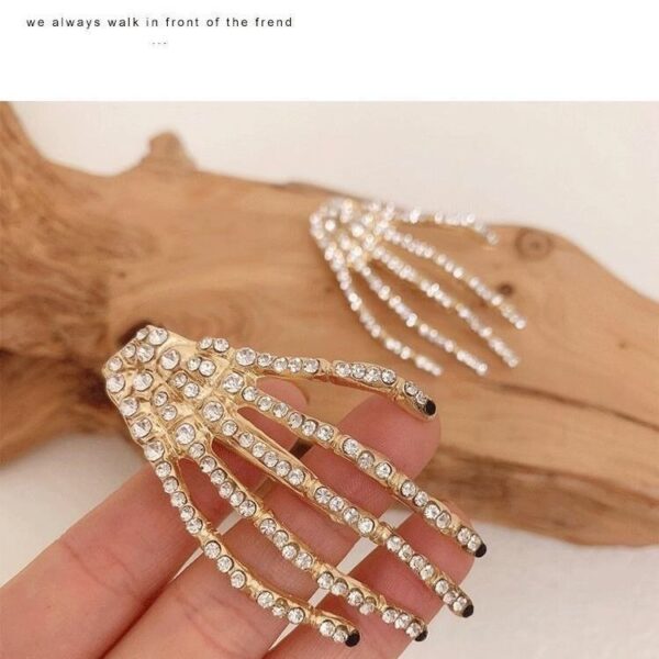 14880952215_1354593759 Wholesale Ghost Claw Skull Hand Claw Rhinestone Hairpin