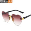 Wholesale PC Frameless Gradient Peach Heart Children's Sunglasses