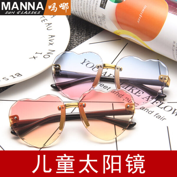 Wholesale PC Frameless Gradient Peach Heart Children's Sunglasses