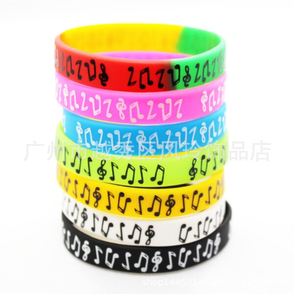 Wholesale Printed Music Notes Music Peripherals Ghana Silicone Bracelet