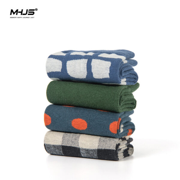 Wholesale Valentine's Day Autumn and Winter Cotton Socks College Style Striped Mid-calf Socks