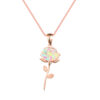 Wholesale Purple Opal Rose Flower Copper Necklaces