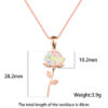 Wholesale Purple Opal Rose Flower Copper Necklaces