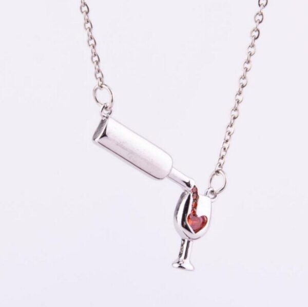 Wholesale Love Red Wine Bottles, Cups, Alloy Necklaces
