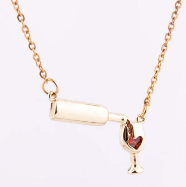 Wholesale Love Red Wine Bottles, Cups, Alloy Necklaces