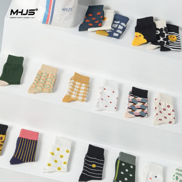 Wholesale Valentine's Day Autumn and Winter Cotton Socks College Style Striped Mid-calf Socks