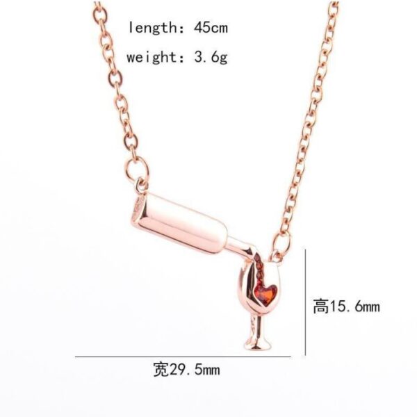 Wholesale Love Red Wine Bottles, Cups, Alloy Necklaces