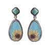 Wholesale Turquoise Sunflower Alloy Earrings