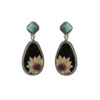 Wholesale Turquoise Sunflower Alloy Earrings