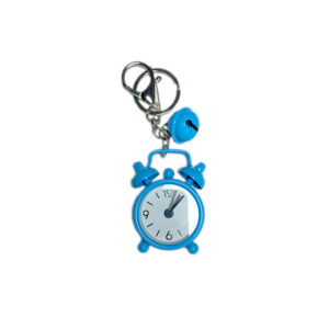 Blue alarm clock + blue bell keychain / 6*4*1.7cm with built-in battery