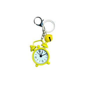Yellow alarm clock + yellow bell keychain / 6*4*1.7cm with built-in battery