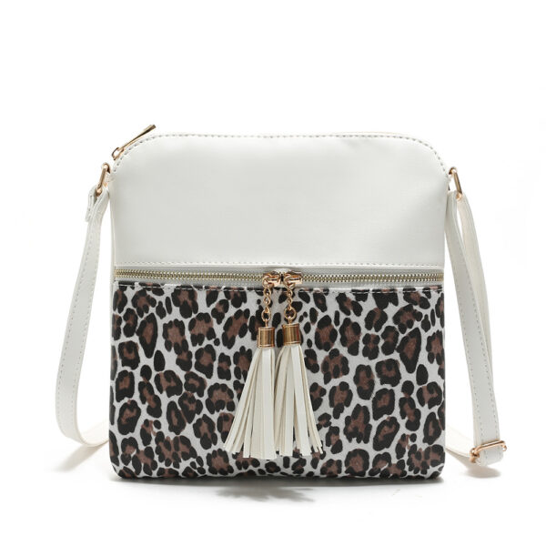 15064898033_2094737602-2 Wholesale PU Contrast Color Leopard Tassel Shoulder Bag