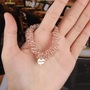 4# pink crystal hair rope