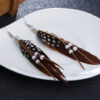Wholesale Bohemian Tassel Beads Feather Earrings