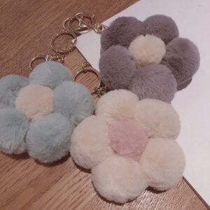 Wholesale Plush Flower Ball Keychains