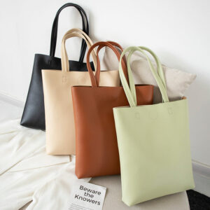 Wholesale PVC Simple Soft Leather Tote Bag Handbag