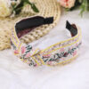 Wholesale Fabric Bohemian Embroidered Flowers Headbands