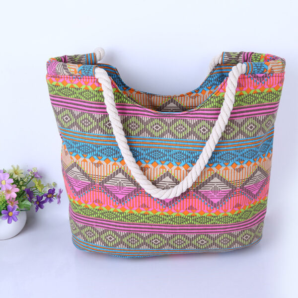 15299265694_1132416540-1 Wholesale Fashion Geometric Canvas Shoulder Beach Bag