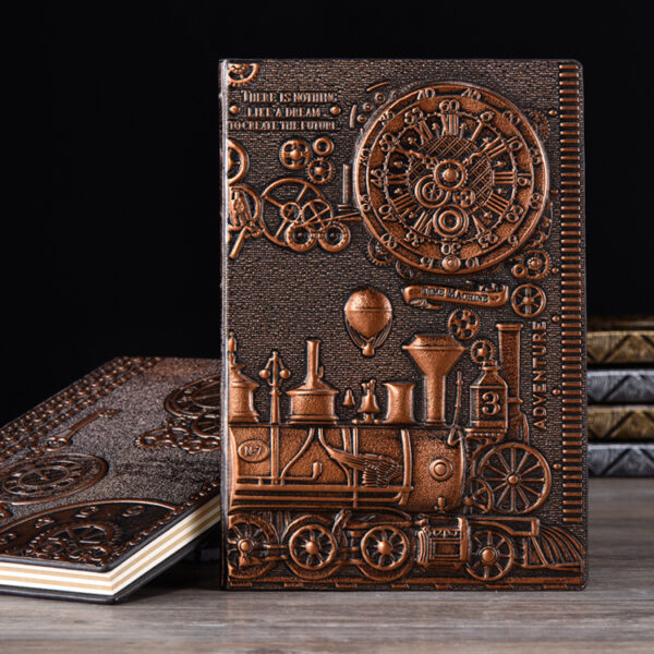 Wholesale A5 PU Embossed Three-dimensional Hand Book Notebook