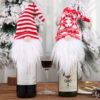 15306546008_826251901 Wholesale Christmas Decoration Supplies Knitted Hat Forest Man Acrylic Wine Cover