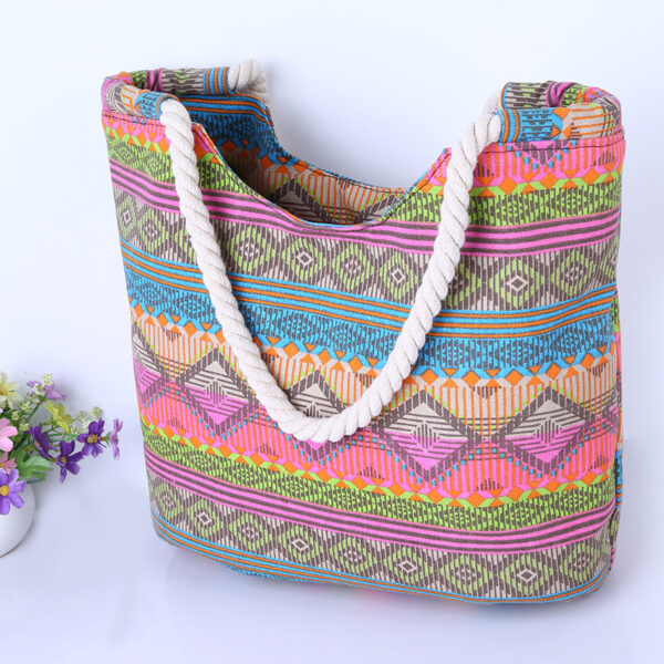 15345829636_1132416540 Wholesale Fashion Geometric Canvas Shoulder Beach Bag