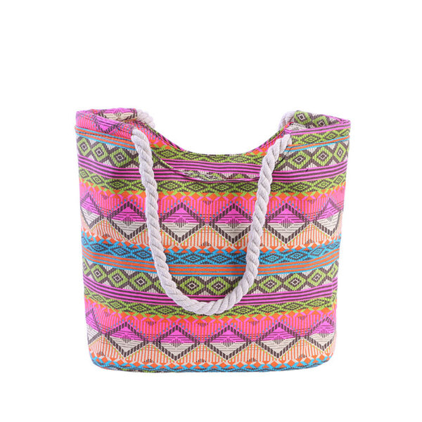 15345835457_1132416540 Wholesale Fashion Geometric Canvas Shoulder Beach Bag