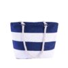 Wholesale Burlap Stripe Panel Canvas Shoulder Beach Bag