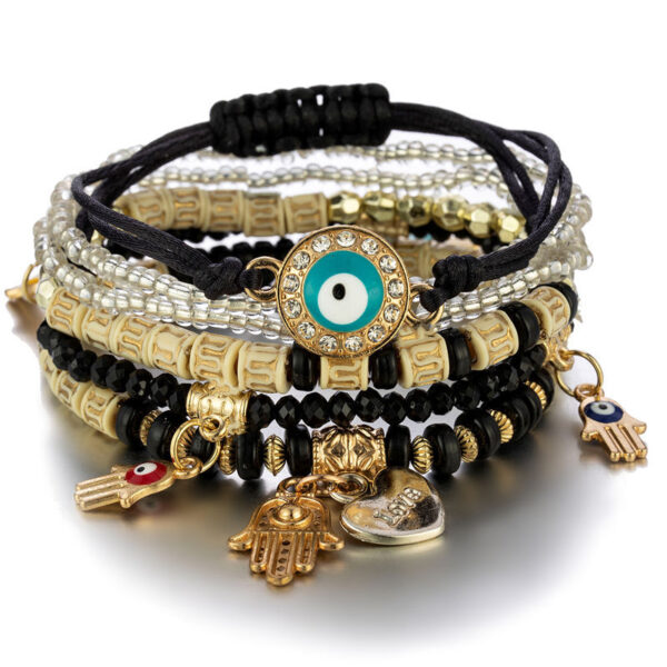 Wholesale Eye Rice Bead Temperament Multilayer Bracelet