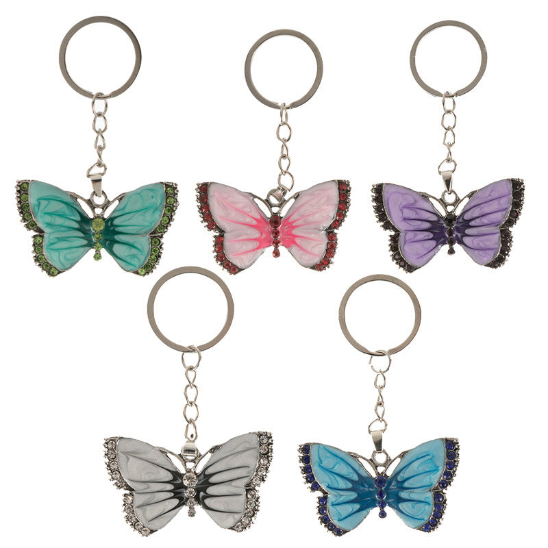 Wholesale Alloy ip Oil Butterfly Keychain