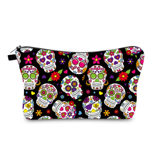 Wholesale Dacron Skull Print Cosmetic Storage Bag