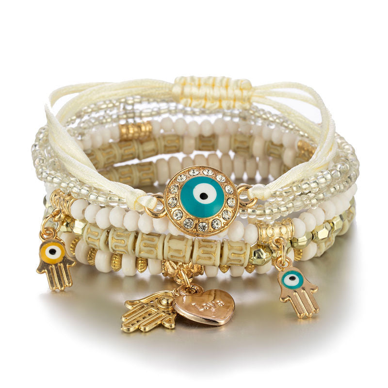 Wholesale Eye Rice Bead Temperament Multilayer Bracelet